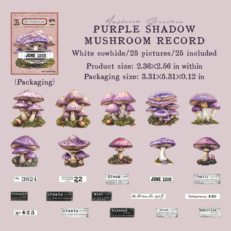 25pcs mushroom sticker pack (S25110604)