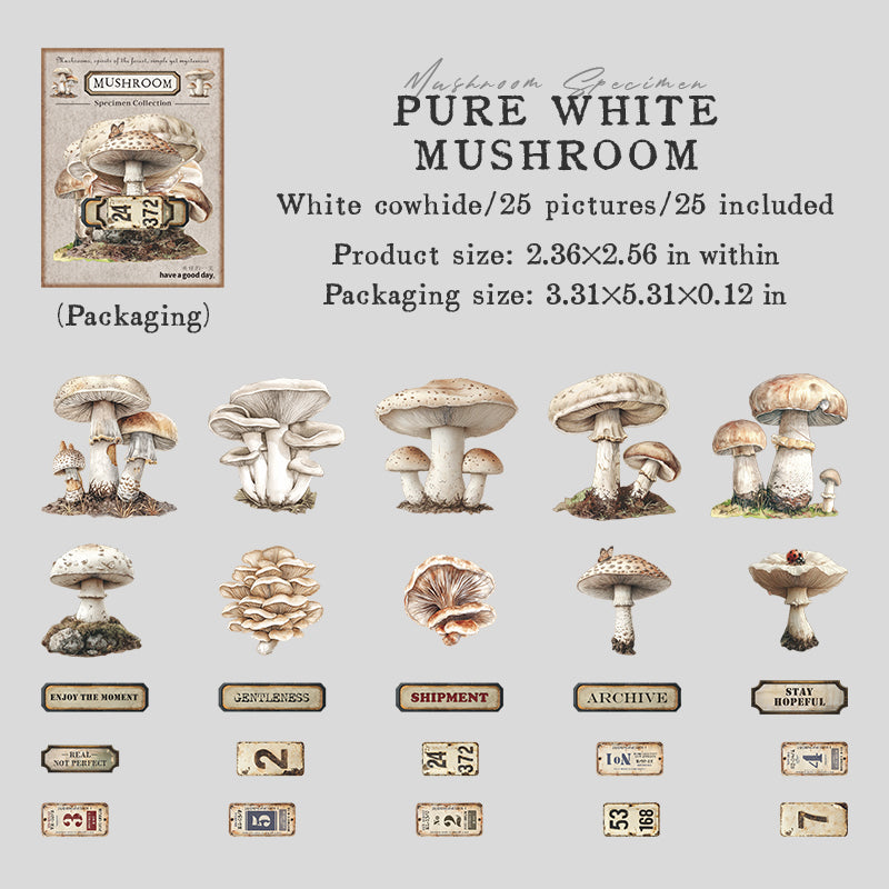 25pcs mushroom sticker pack (S25110604)