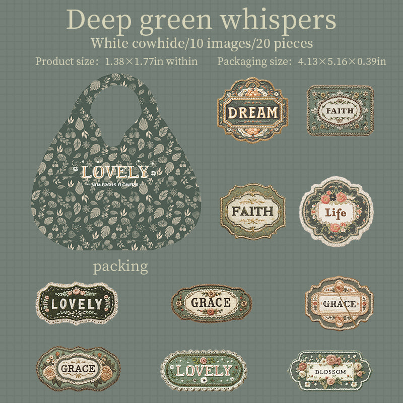 20pcs flower words label sticker pack (S25091504)