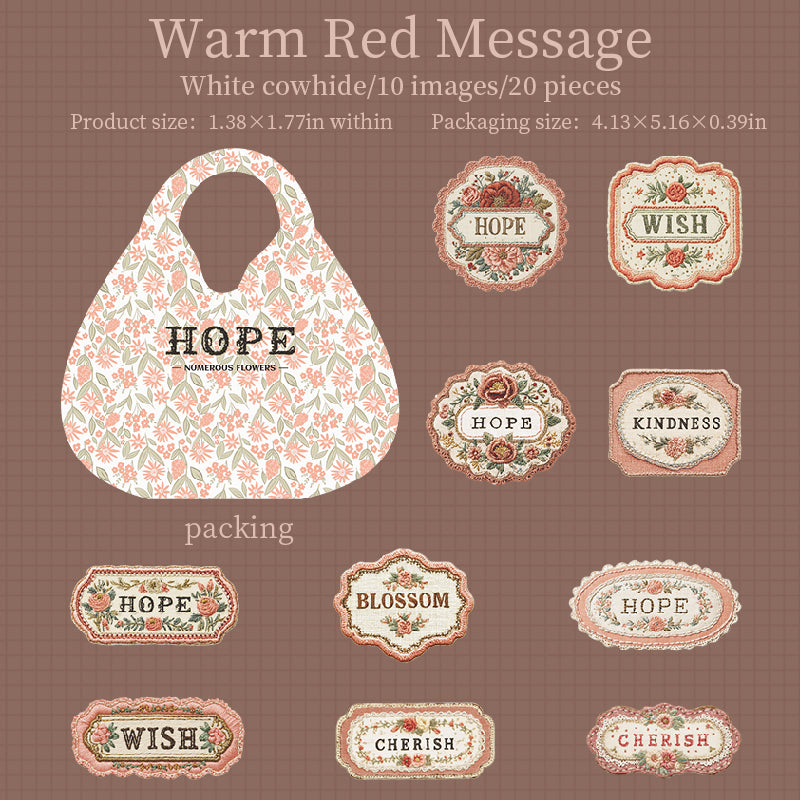 20pcs flower words label sticker pack (S25091504)