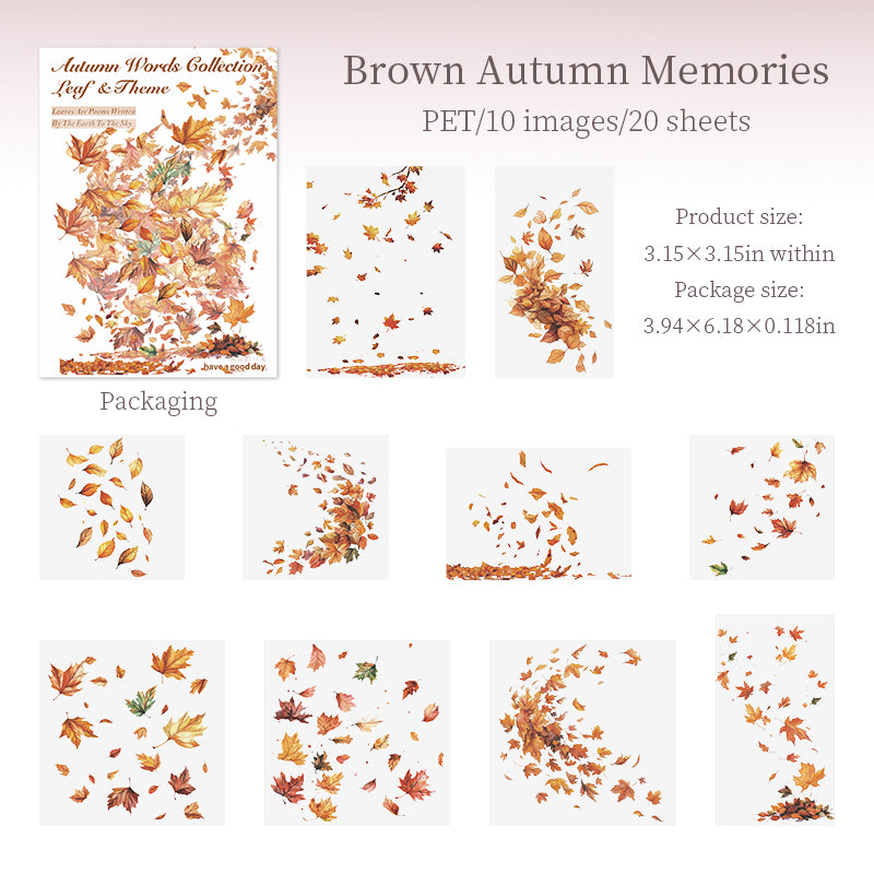 20pcs autumn leaf PET-sticker pack (S25091704)
