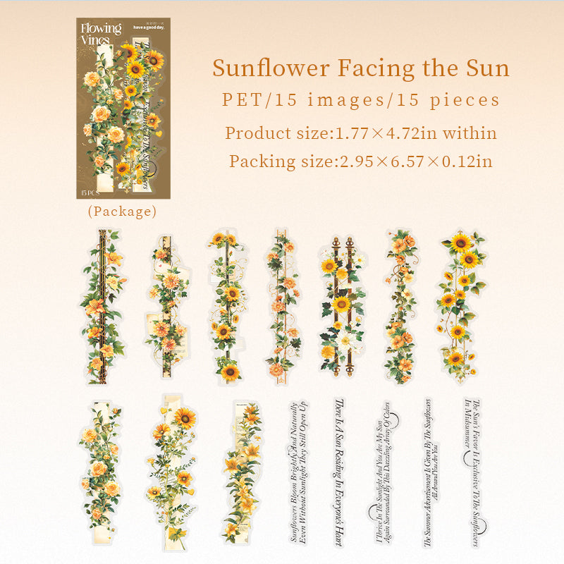 15pcs flower sticker pack (S26041504)