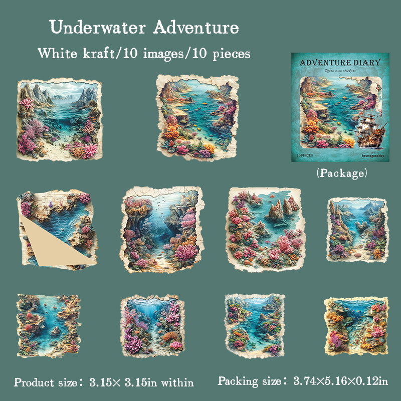 10pcs adventure diary sticker pack (S25100904)