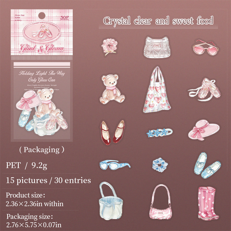 30pcs glint gleam sticker pack(S26061004)