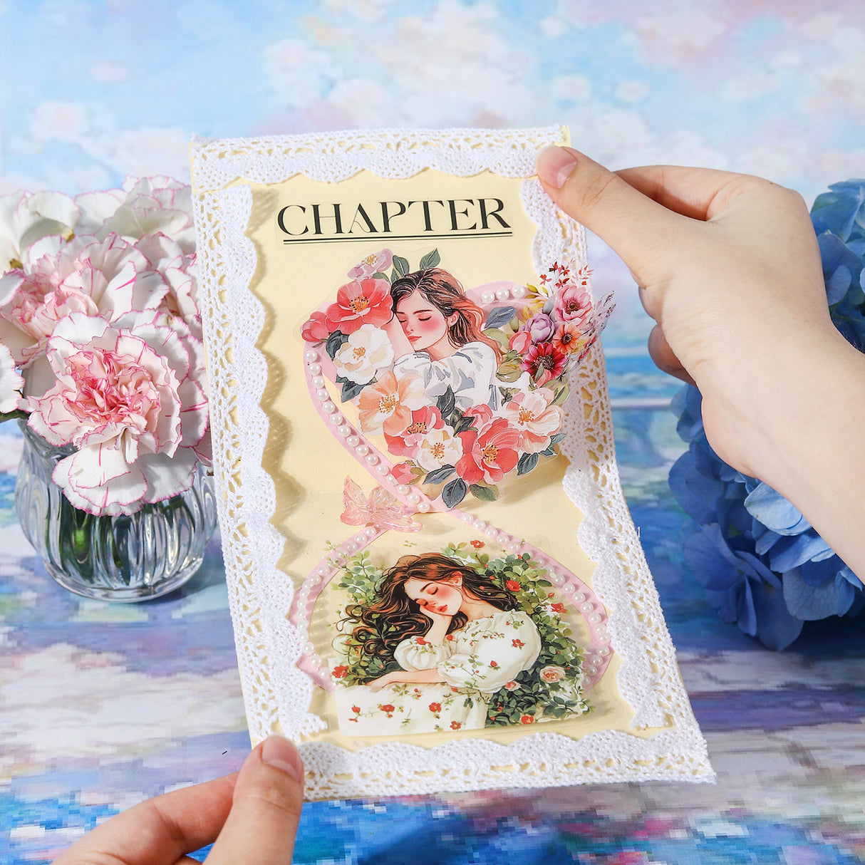 6pcs embrace flowers beauty sticker pack (S25070202)
