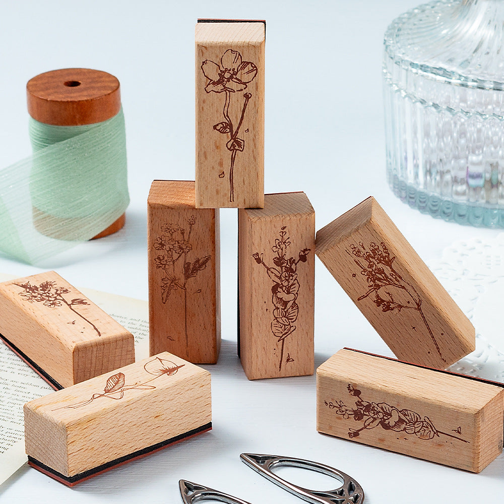 1pc floral wooden stamp(Z26080501)