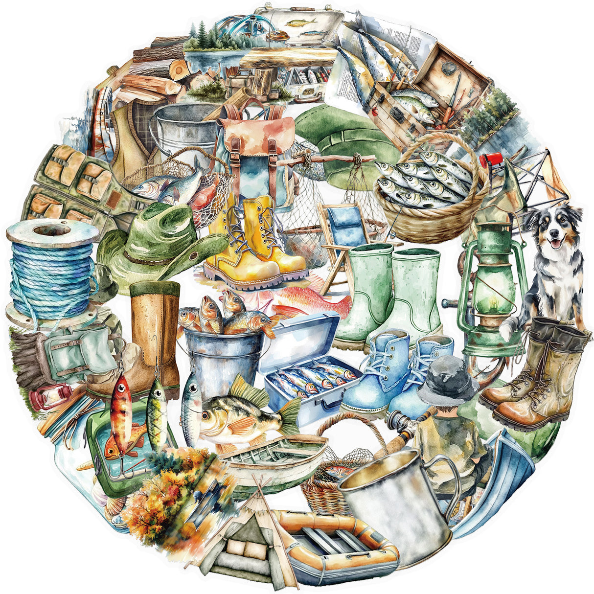 50pcs fishing seaside sticker pack (S26041513)
