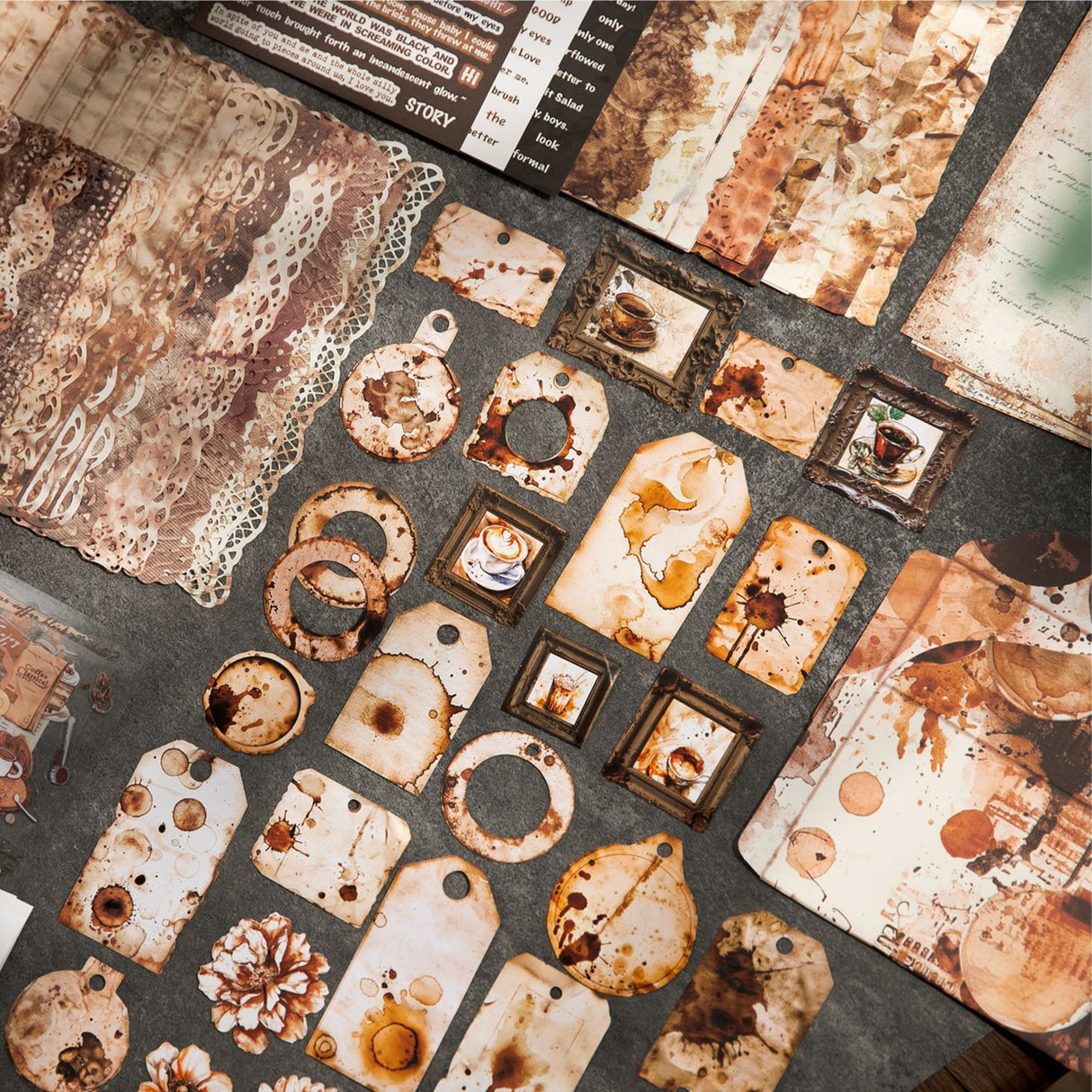 158pcs vintage sticker tin box (S25060706)