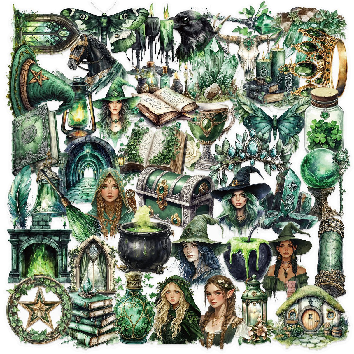 50pcs forest witch sticker pack (S25062103)