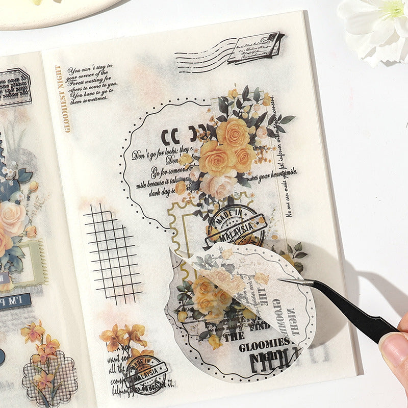 20pcs flower PET+washi sticker book (TZB25061005)