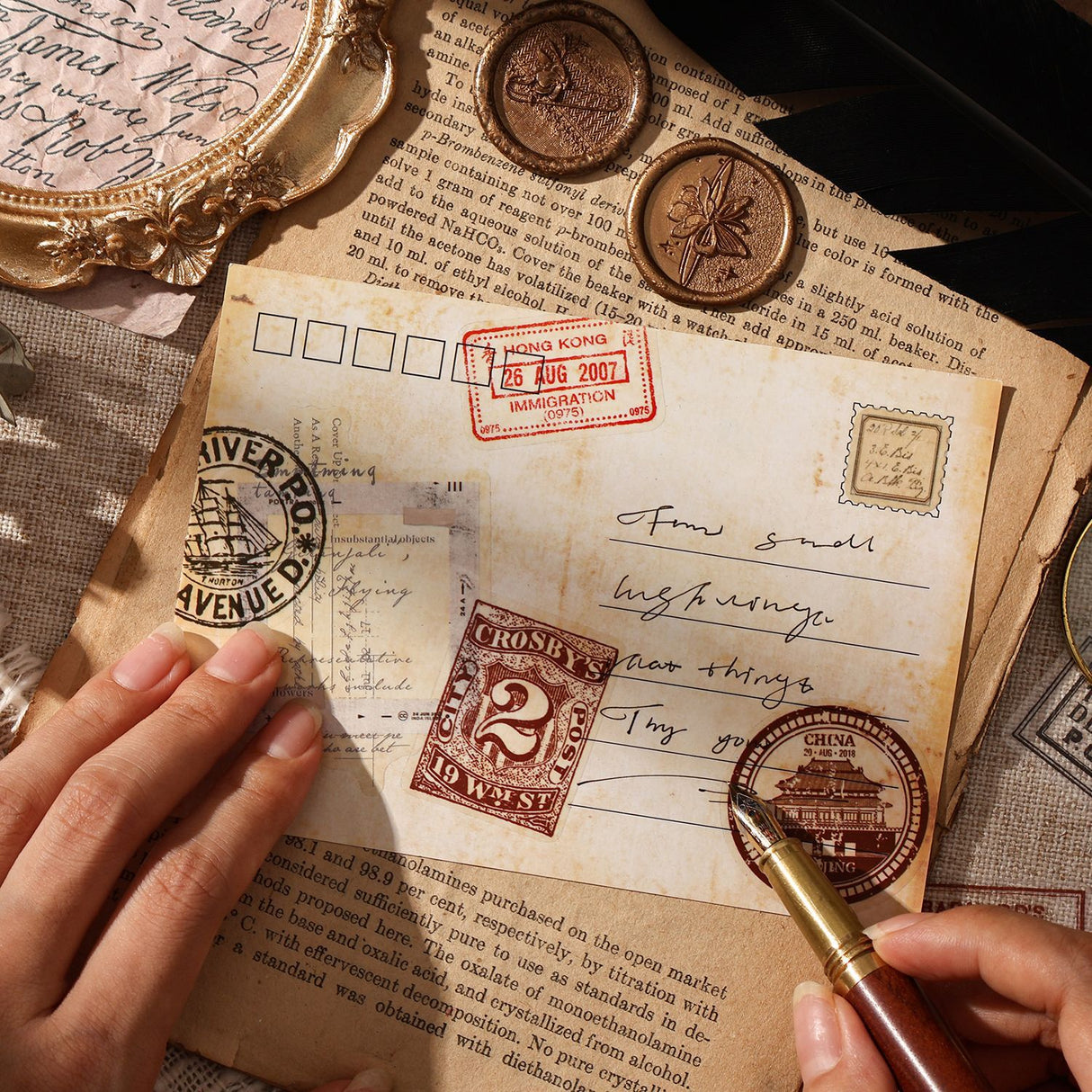 30pcs vintage post sticker pack (S25071804)