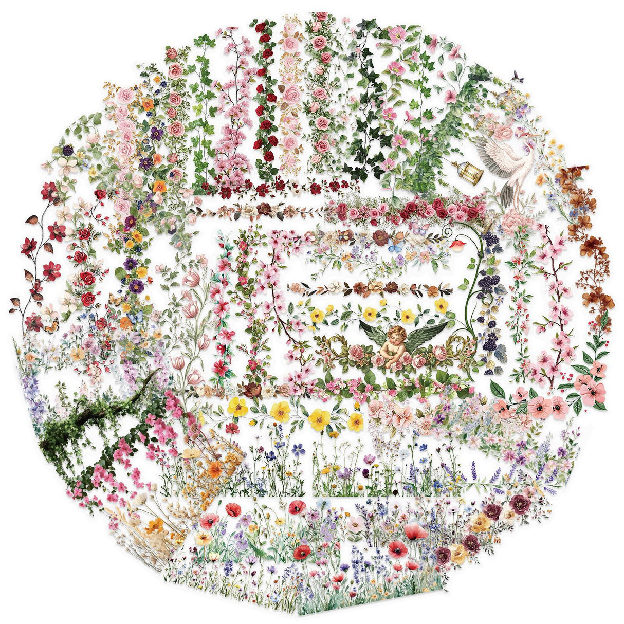 60pcs flower sticker pack(S26060313)