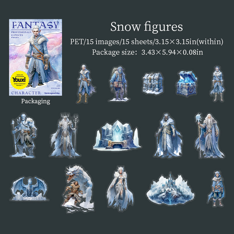 15pcs FANTASY professionals PET-sticker pack (S25062704)