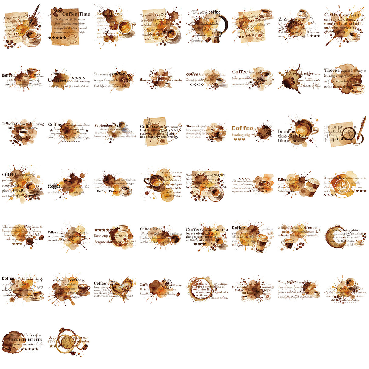 50pcs coffee spoiled sticker pack(S26082406)