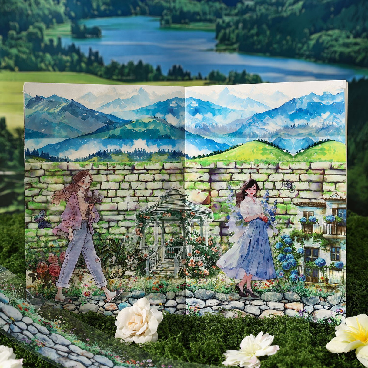 6 rolls wall flower PET-tape set (T25092805)