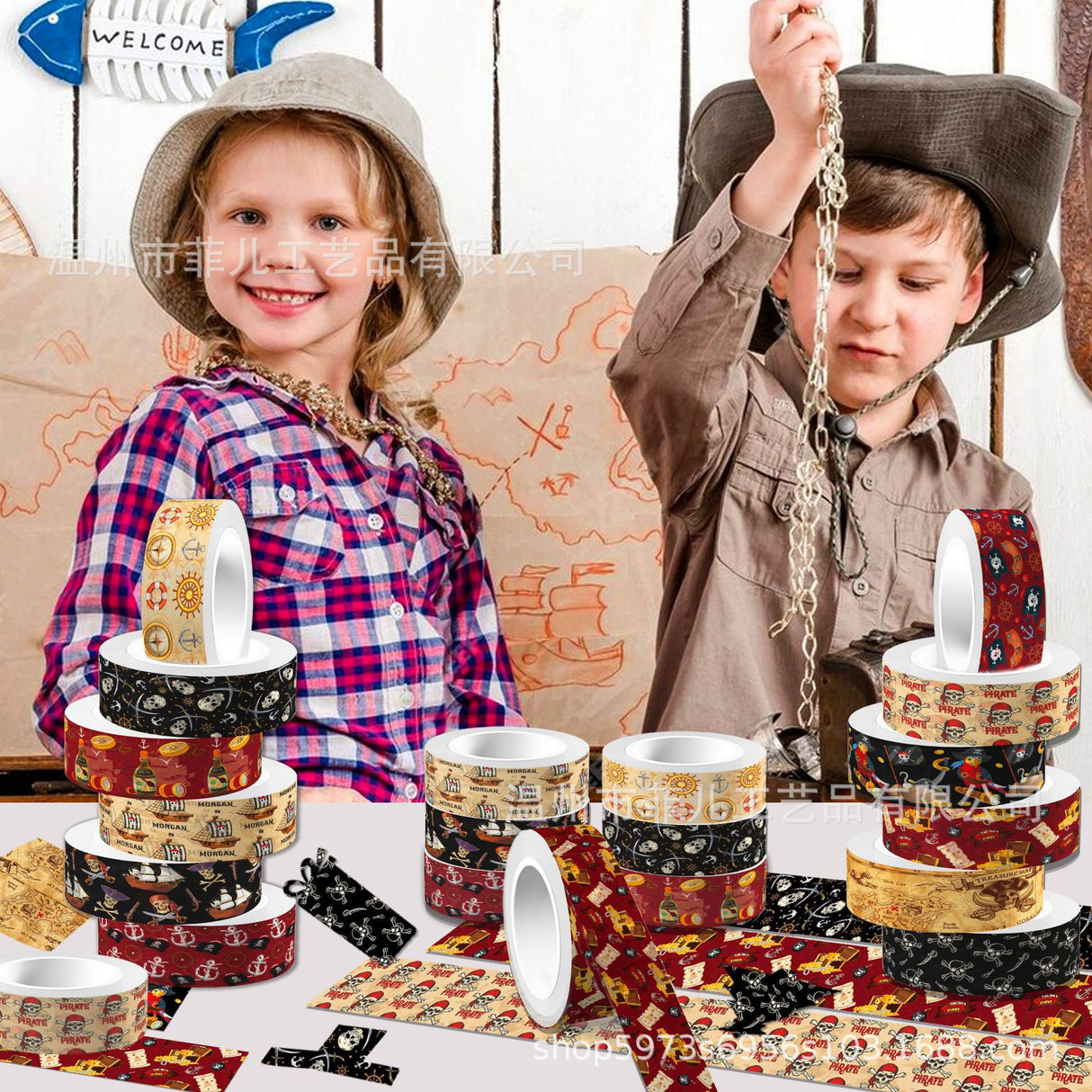 12rolls pirate washi-tape(T26033009)
