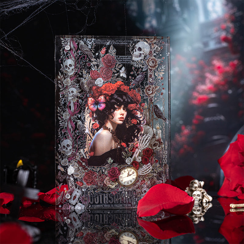 1 roll dark skull rose PET-tape (T25081907)