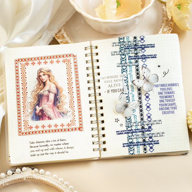 16 ark kant PET+washi stickerbok (TZB26030305)