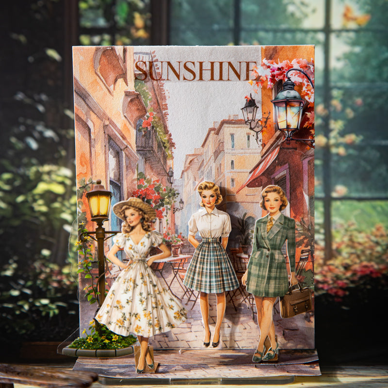 25pcs retro beauty paper-sticker pack (S25072204)