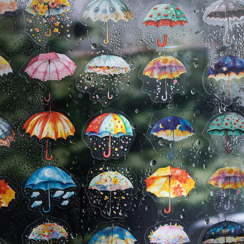 50pcs rainy umbrella PET-sticker pack (S25072905)