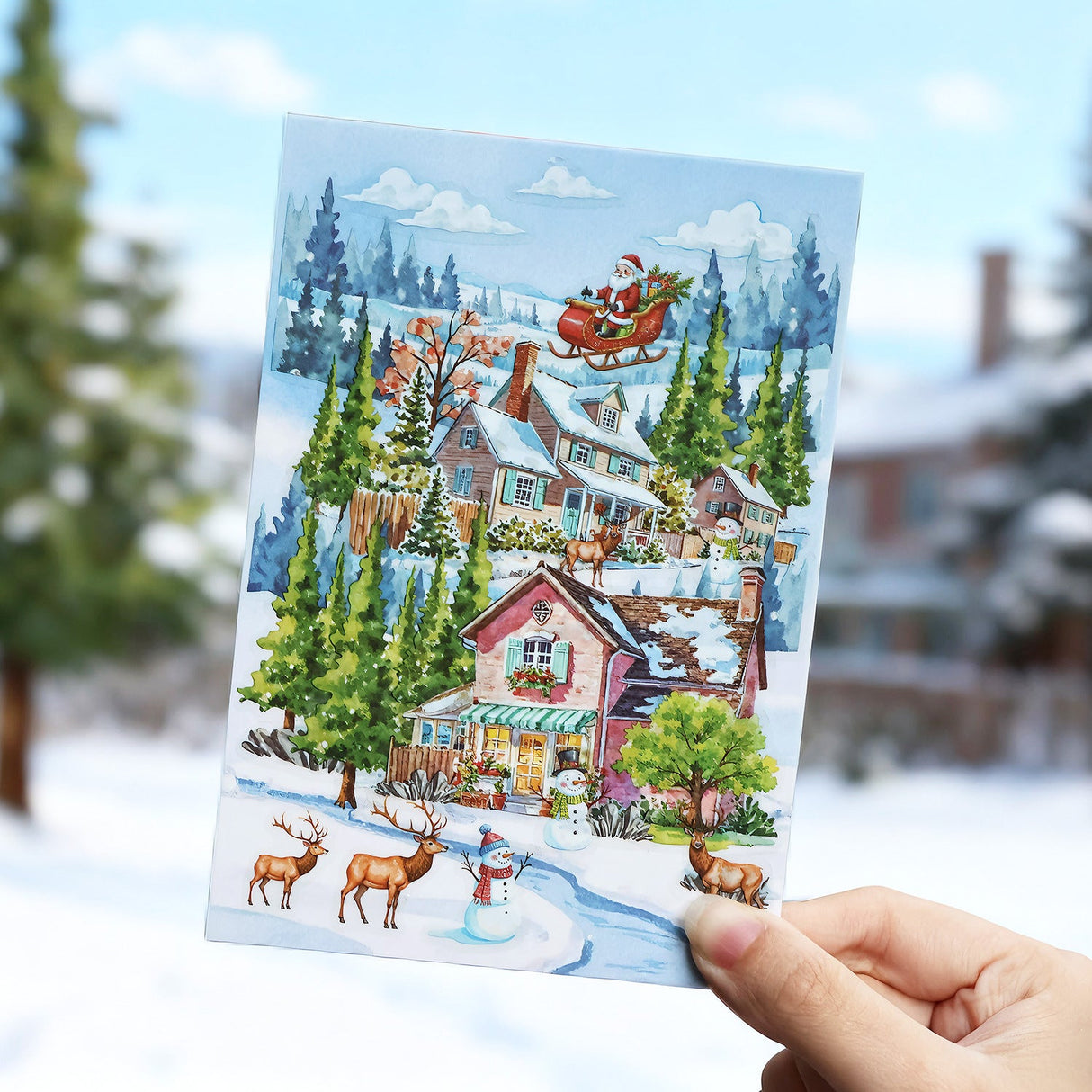 3pcs season scenery sticker pack (S25112701)