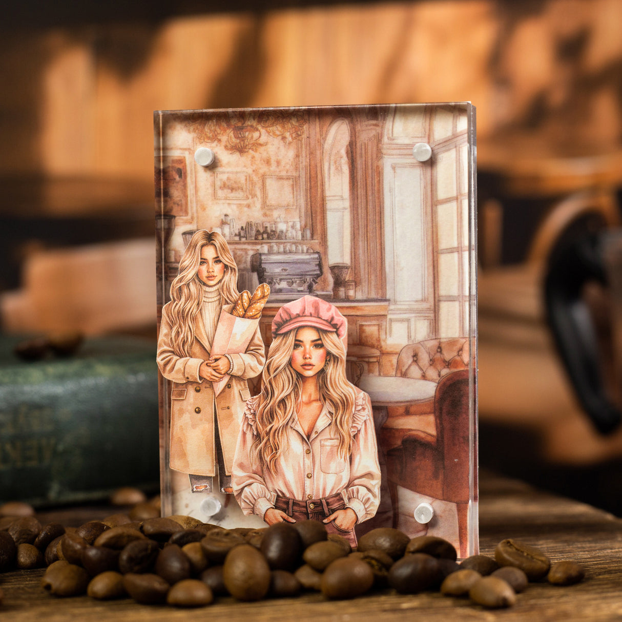 20sheets coffee paper+washi sticker book (TZB25071502)