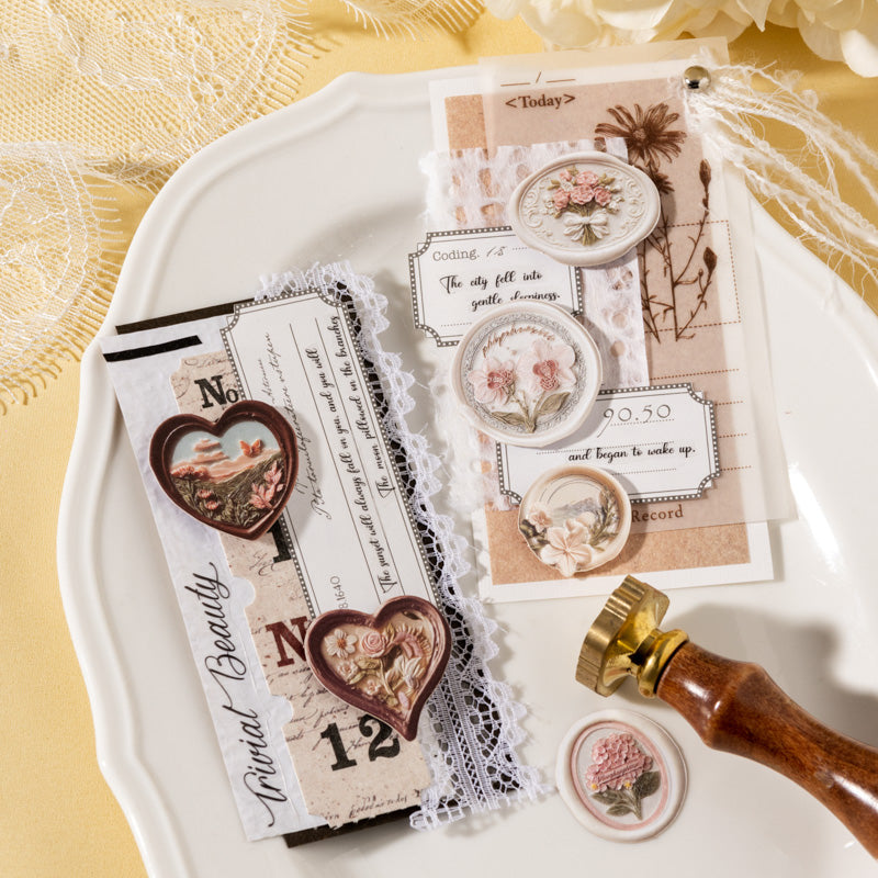 30pcs spring embossed seal wax sticker(S26020306)