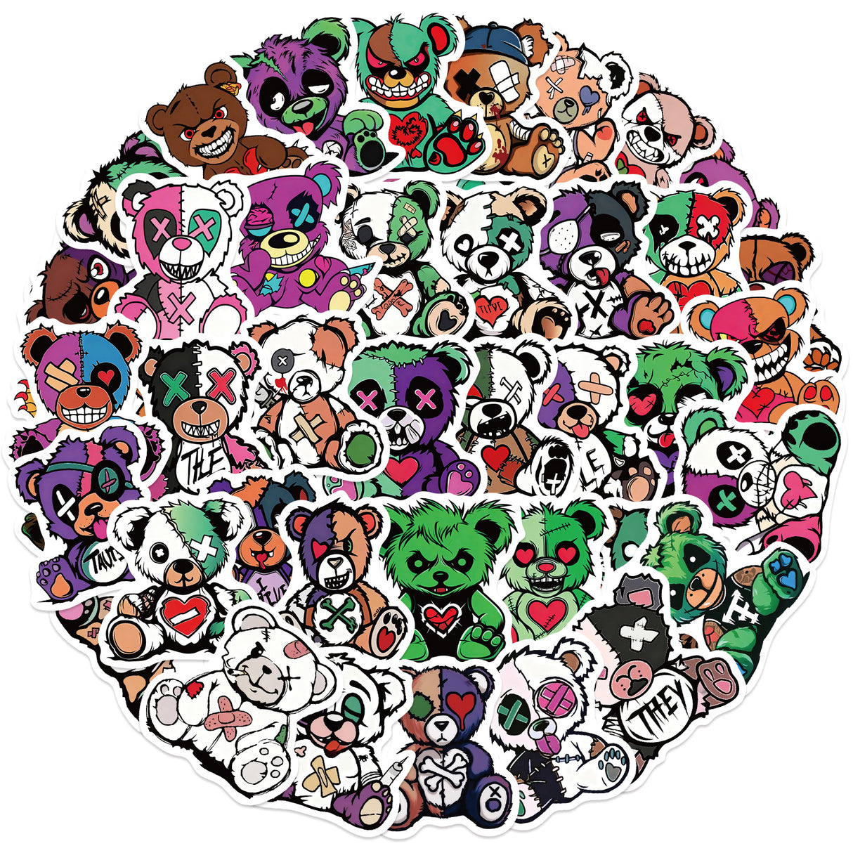54pcs gothic bear sticker pack(S26082405)