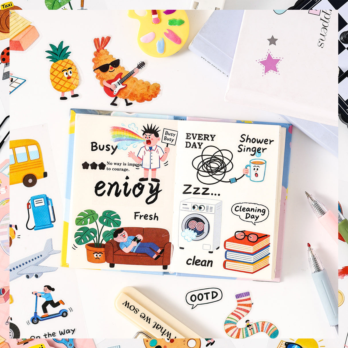 4sheets cute sticker pack (S26041703)
