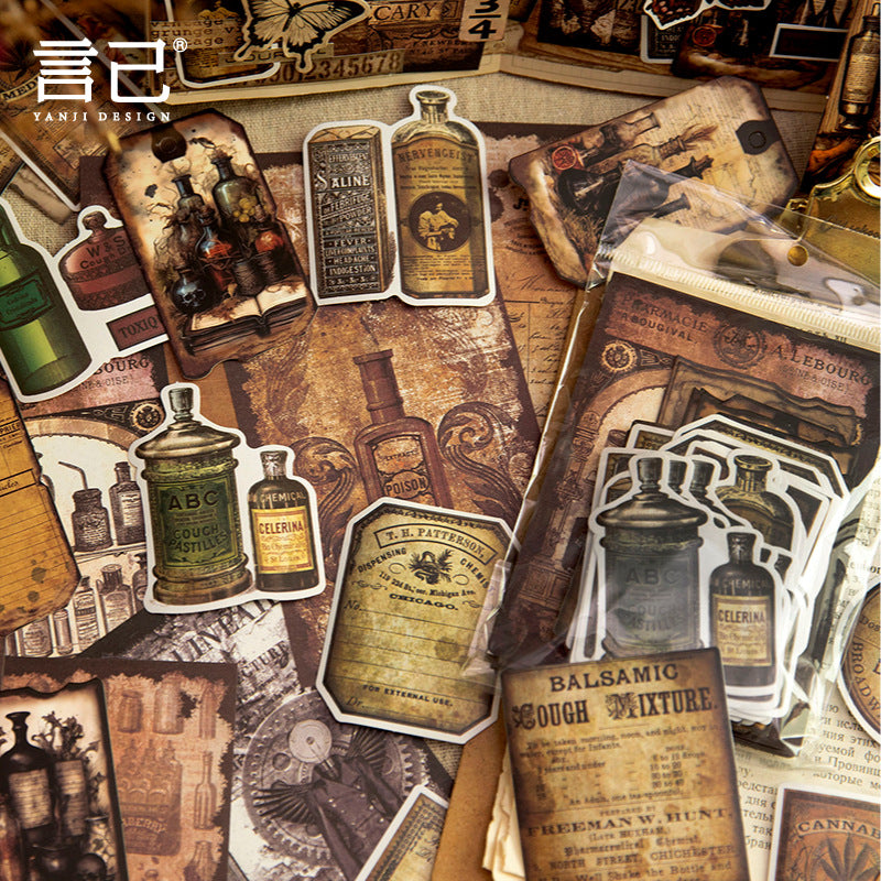 90pcs vintage sticker+paper pack(P26041601)