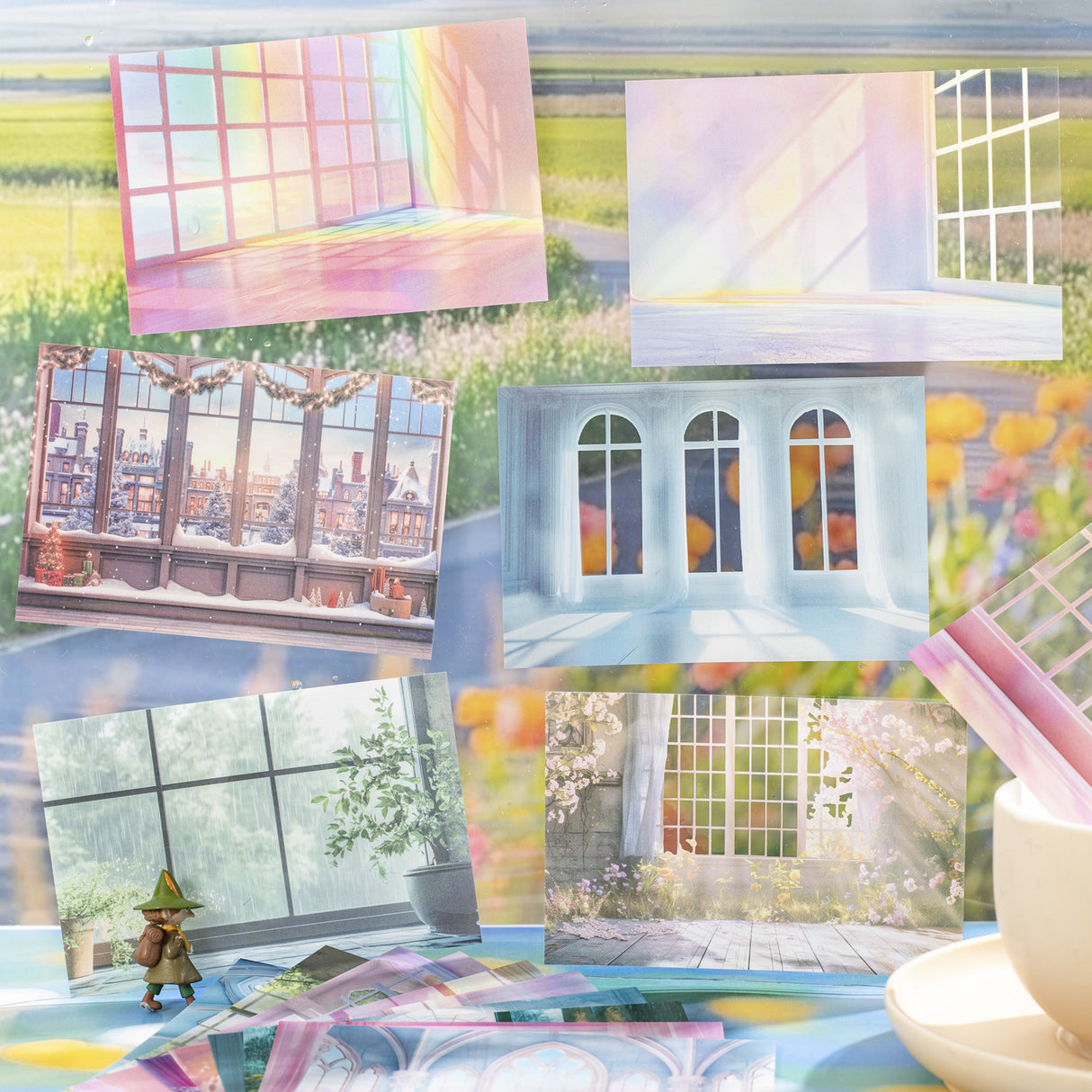 10pcs window view sticker pack (S25071002)