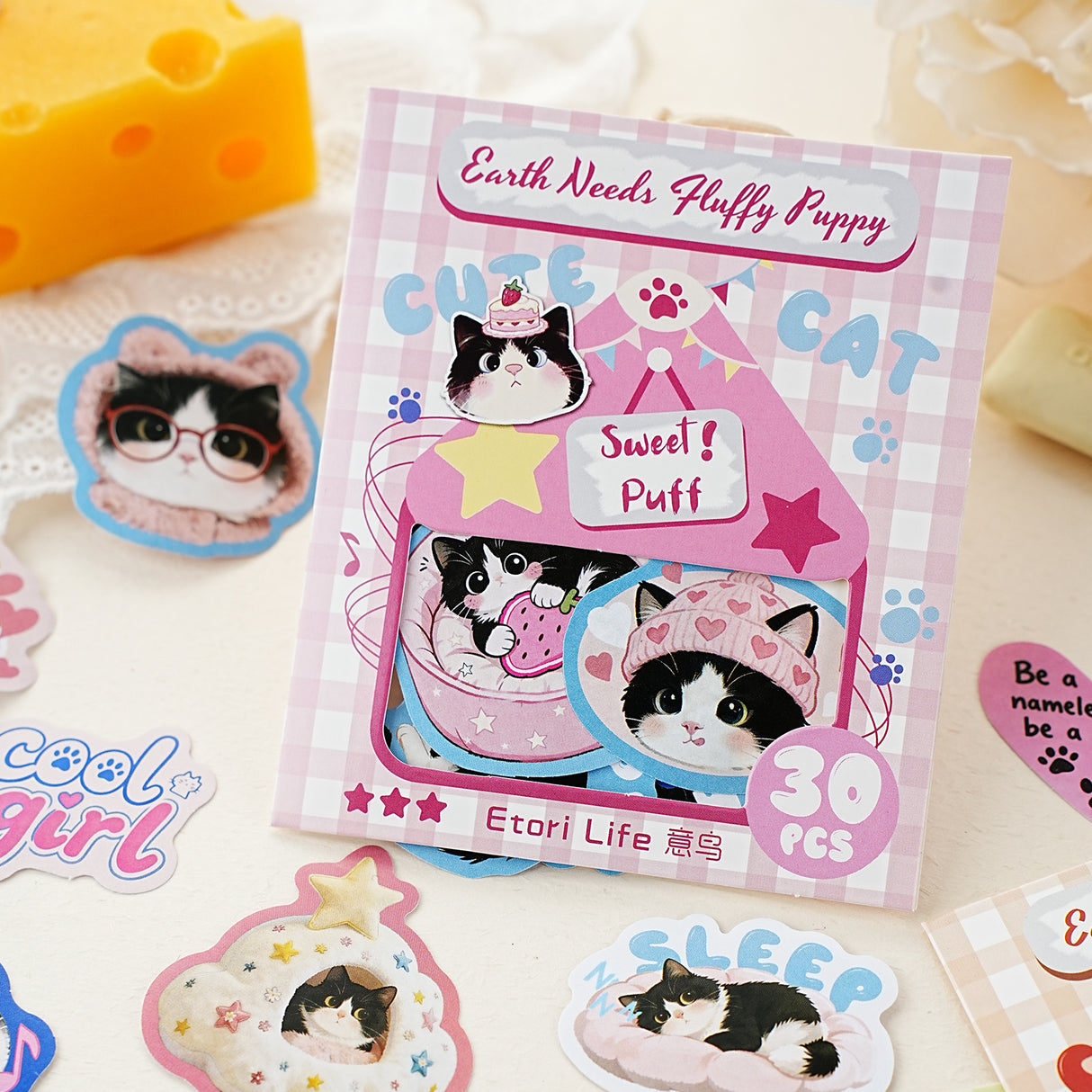 30pcs cute kitty doggy sticker pack (S26032304)