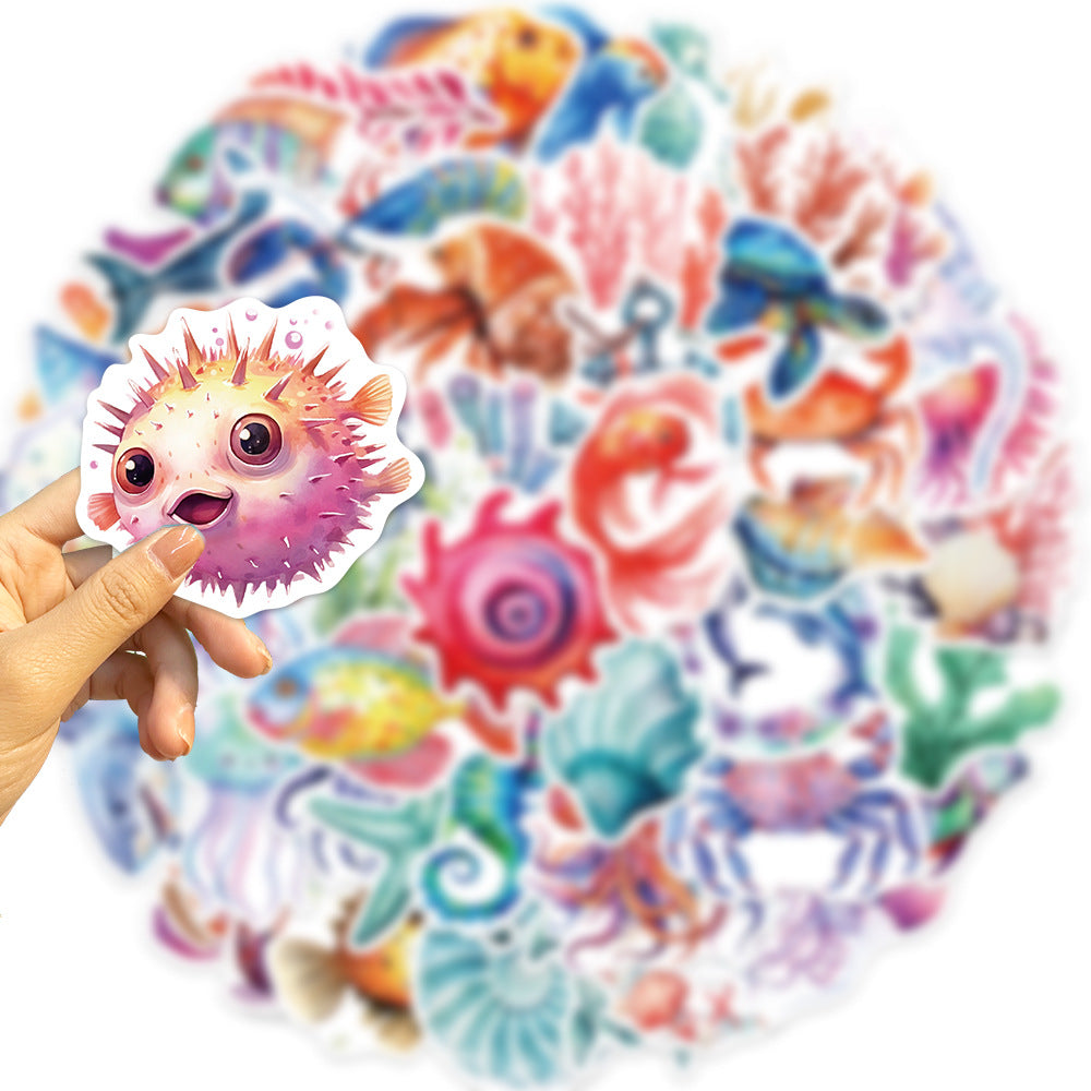 50pcs sea animals stickers pack(S25101505)