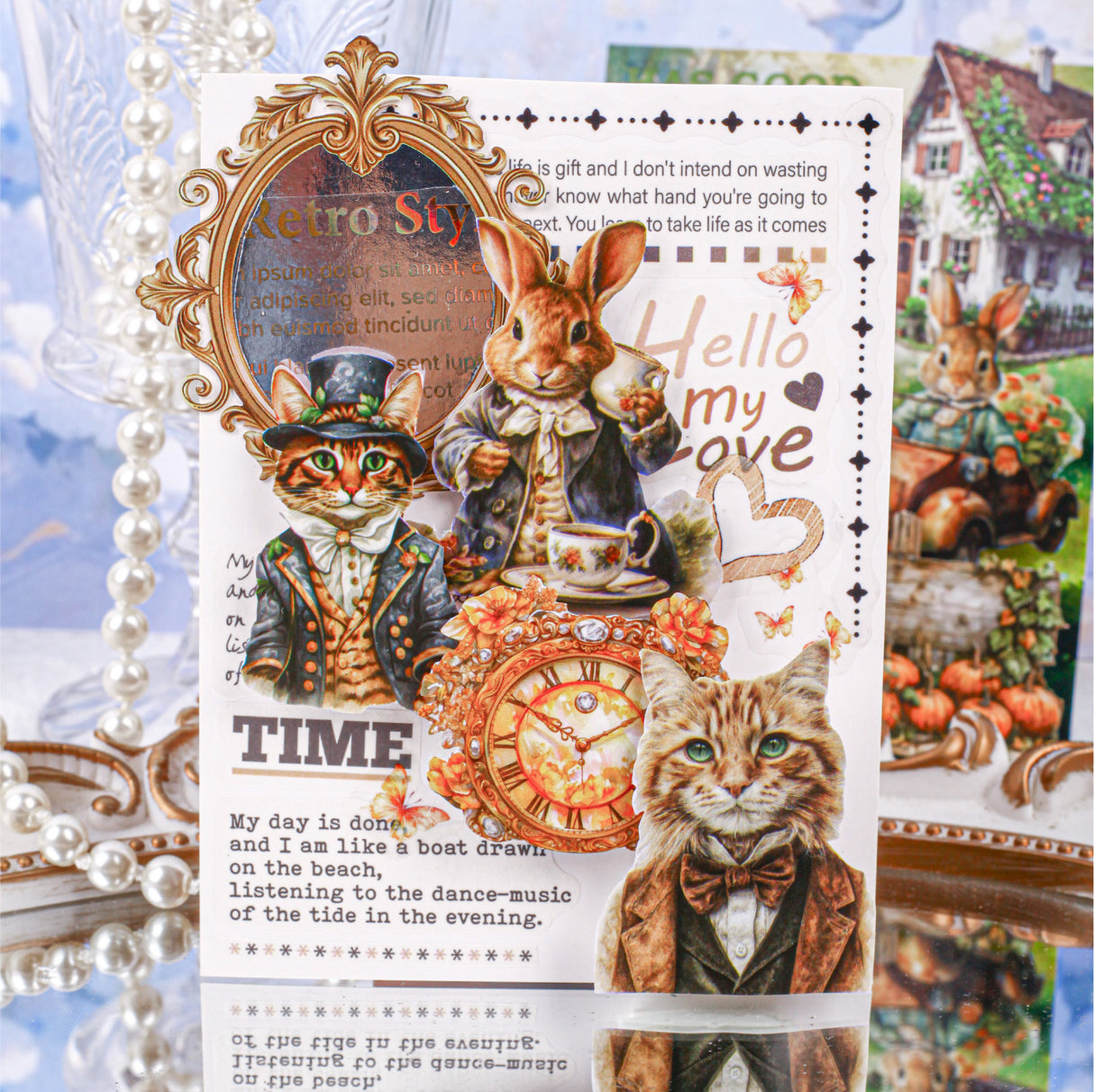 20pcs bunny cat PET-sticker pack (S25101613)