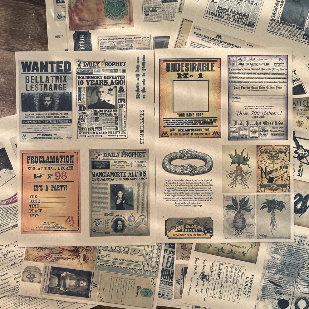 A4 size Slytherin Style paper & sticker 25 pcs(S26011203)