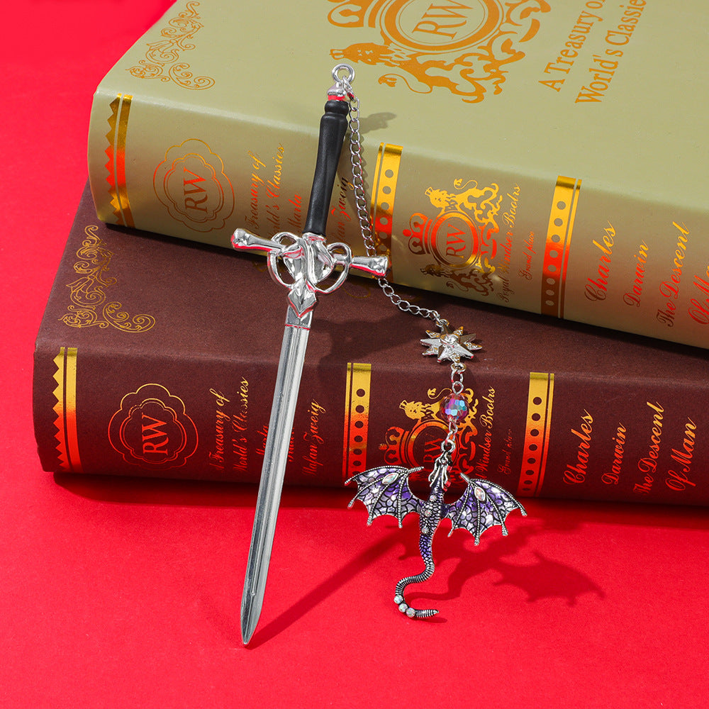 1pc metal sword dragon book mark(C26082407)