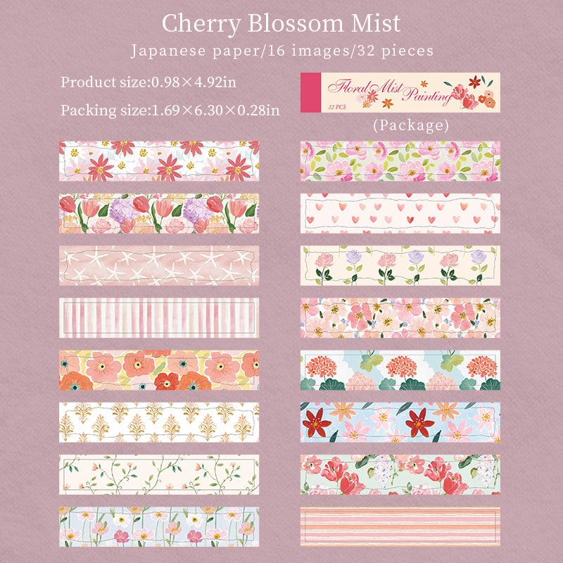 32pcs floral washi-sticker book(TZB26060305)