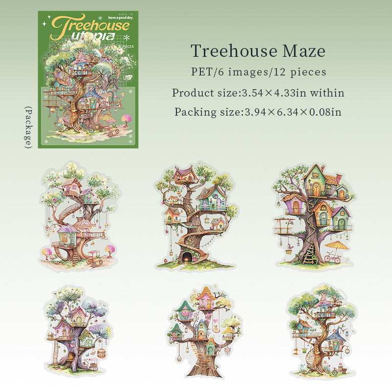 Fairy tree-house sticker pack 12pcs