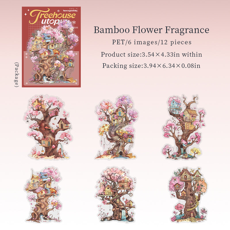Fairy tree-house sticker pack 12pcs