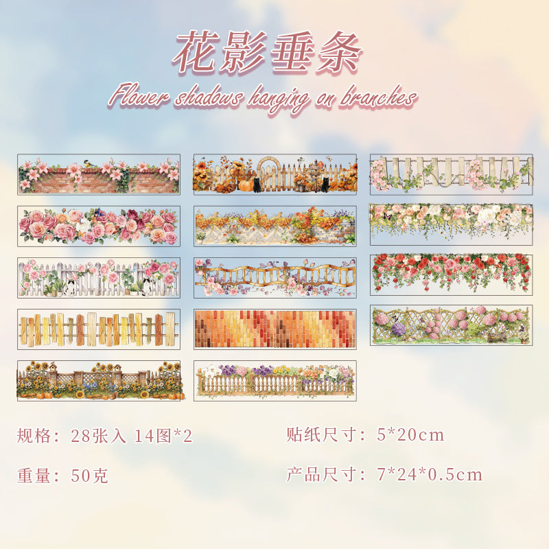 28sheets flower PET-sticker book(TZB26040805)