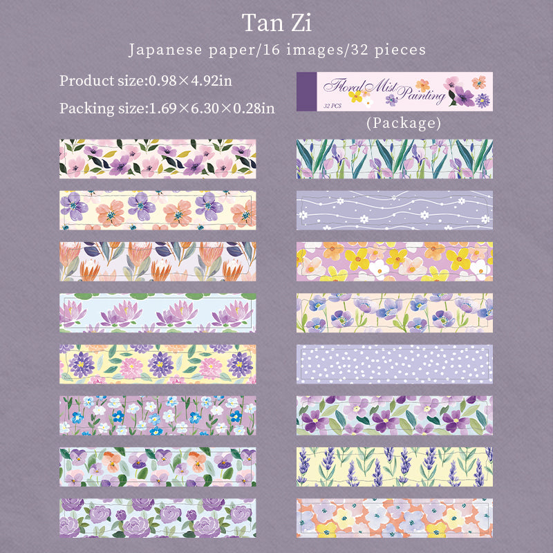 32pcs floral washi-sticker book(TZB26060305)