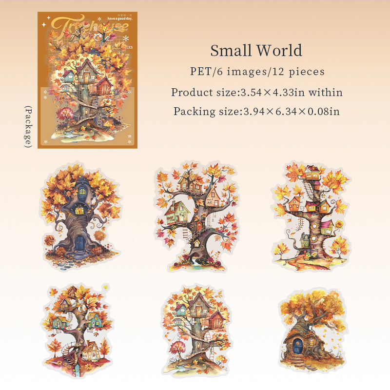 Fairy tree-house sticker pack 12pcs