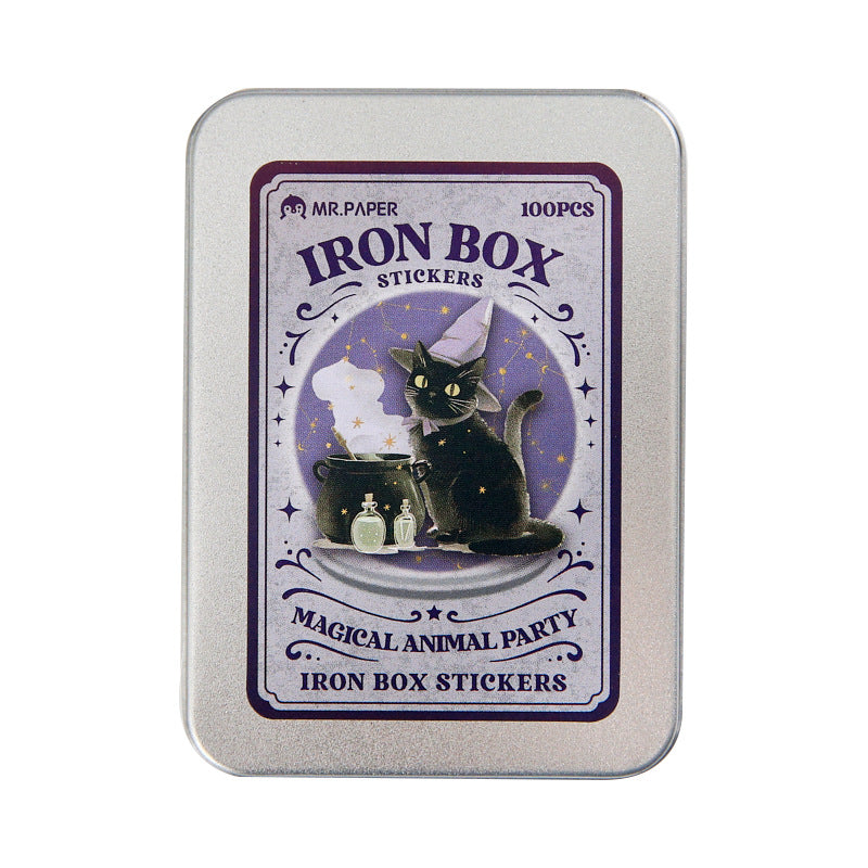100pcs animal sticker tin box (S25060401)
