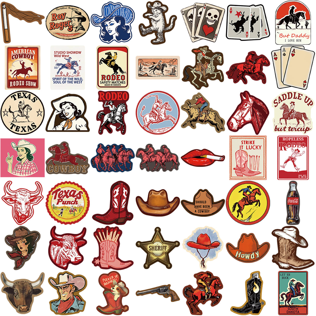 50pcs west cowboy sticker pack (S25081105)