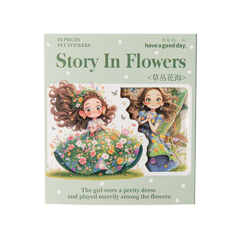 10pcs story in flower PET-sticker pack (S25071102)