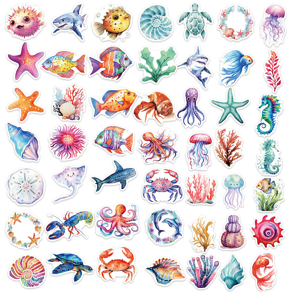 50pcs sea animals stickers pack(S25101505)