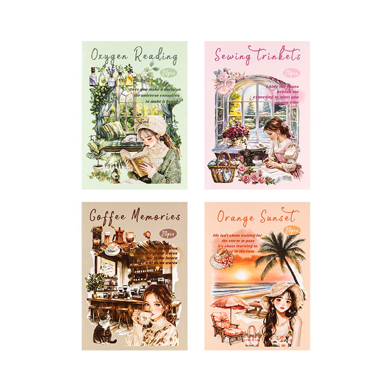 20sheets reading PET+washi sticker book (TZB25062301)