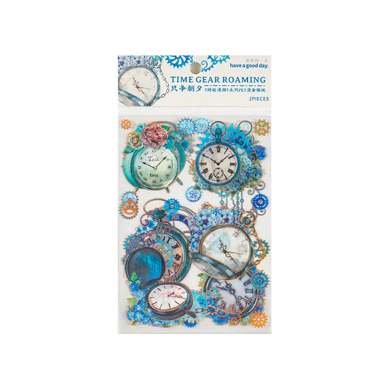 2 sheets pre-cut time gear sticker pack (S25071801)