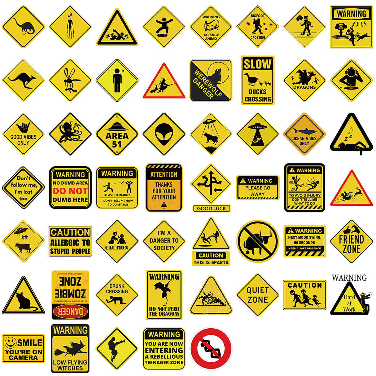 50pcs warning sticker pack (S26032702)