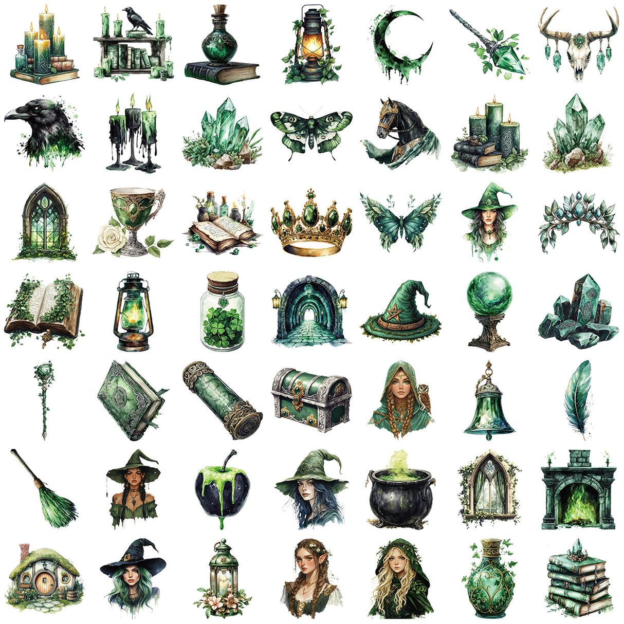 50pcs forest witch sticker pack (S25062103)